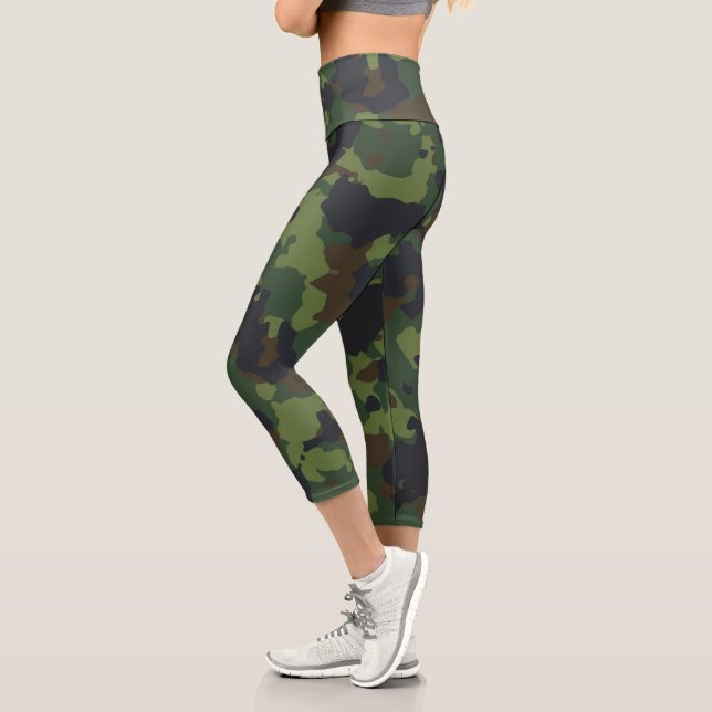 Leggings Capri Camouflage de l'armée verte (Gauche)
