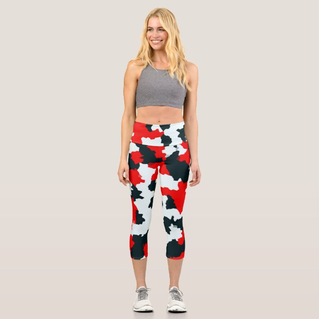 Leggings Capri Camouflage en mosaïque Abstraite géométrique irrég (Recto)