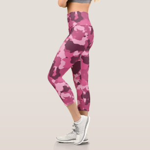Leggings Capri Camouflage Militaire Rose Camo
