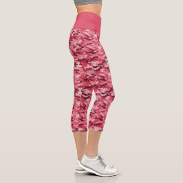 Leggings Capri Camouflage rose Capris haut taille