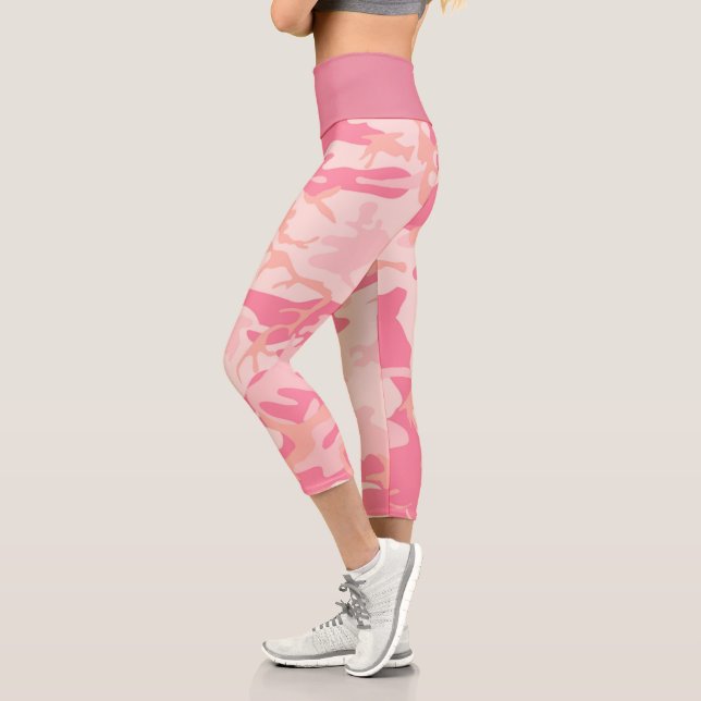 Leggings Capri Camouflage rose Hauteur de jambières Capri (Gauche)