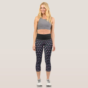 Leggings Capri Capri géométrique haut-taille - Design élégant