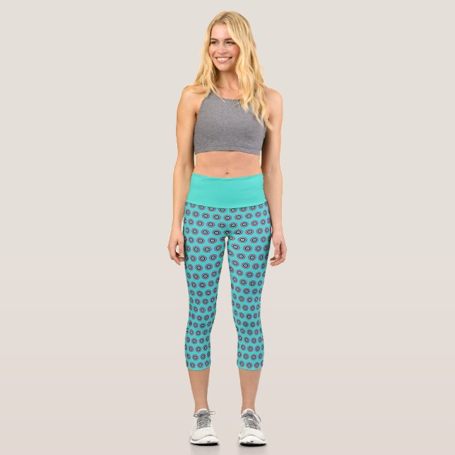 Leggings Capri Capri géométrique haut-taille - Design élégant (Recto)