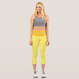 LEGGINGS CAPRI CAPRI PERSONNALISÉ À HAUTE VOIE - "LEMONADE"
