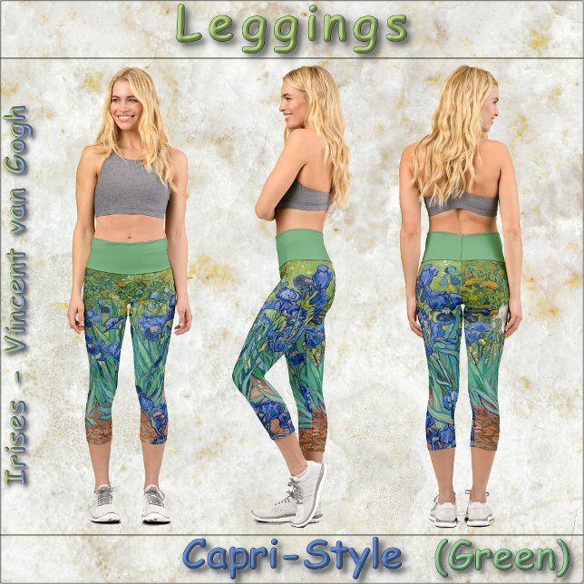 Leggings Capri CAPRI STYLE LEGINGS - Irises - Bleu - van Gogh (Créateur téléchargé)