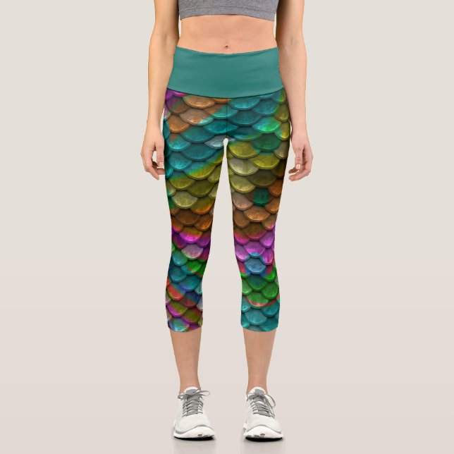 Leggings Capri capri taille haute sirène (Recto)