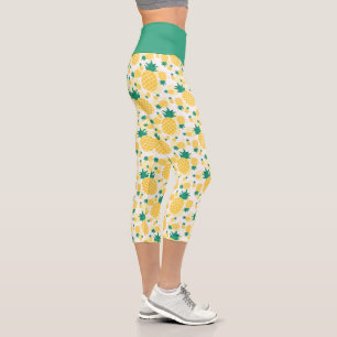 Leggings Capri Capris à haute taille d'ananas tropical