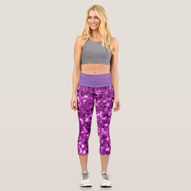 Leggings Capri Capris de femme dans une bulle rose (Recto)