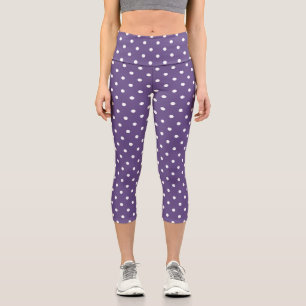 Leggings Capri Capris de Pois pourpres