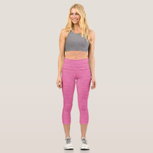 Leggings Capri Capris en bande rose