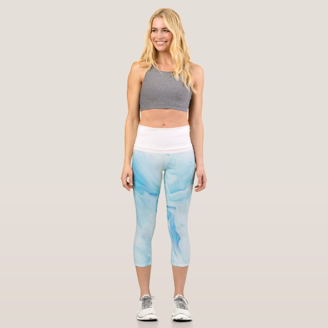 Leggings Capri Capris en marbre haut taille (Recto)