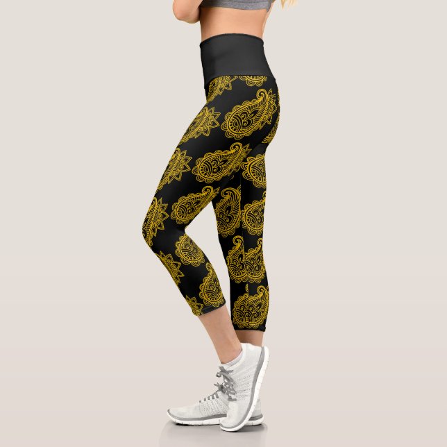 Leggings Capri Capris haut taille Paisley (Gauche)