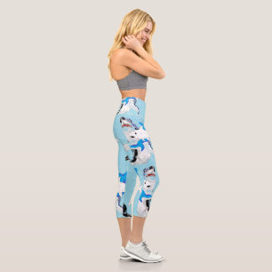 Leggings Capri Capris haut taille : REQUINS PROFITANT D'UNE BAIGN