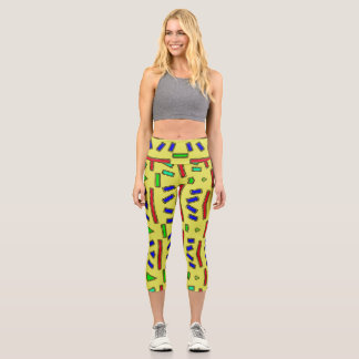 Leggings Capri Capris haut taille, Un design à la mode multicolor