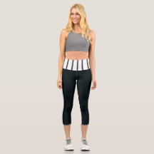 Capris Noir & Blanc Haut Taille