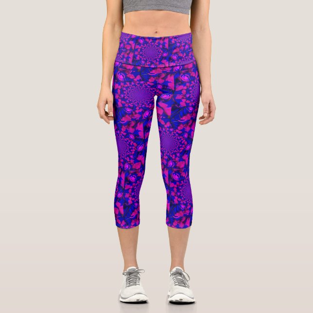 Leggings Capri Capris rose haut-taille (Recto)