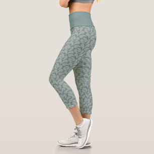 Leggings Capri Capris taille haute à motif paisley sarcelle et cr