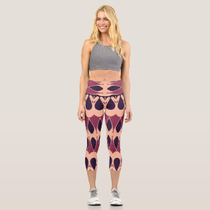 Leggings Capri Capris, Un design motif de tissu multicolore et te