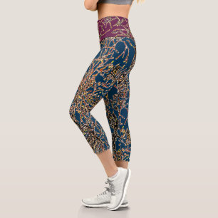 LEGGINGS CAPRI CAPRIS VIBRATIEUX EN BLEU PRUSSE/PLUM
