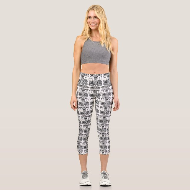 Leggings Capri Captain Fox Guardian of Seas Nautical Design (Recto)