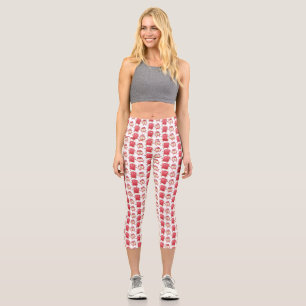 Leggings Capri Caractères de dessins animés sur le pain et la con