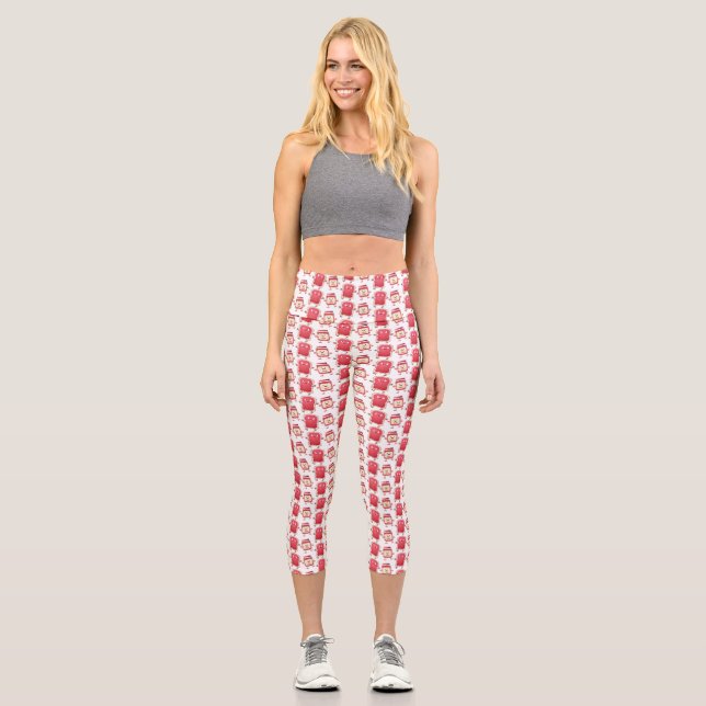 Leggings Capri Caractères de dessins animés sur le pain et la con (Recto)