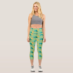 Leggings Capri Caricature amusante du coq à rames