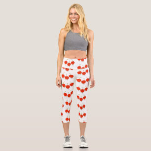 Leggings Capri Caricature de cerises rouges à sauter mûr
