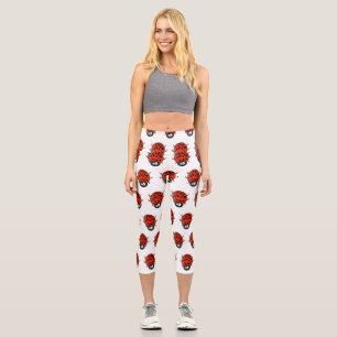 Leggings Capri Caricature de coccinelle rouge joyeux