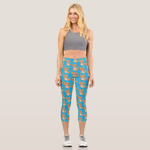 Leggings Capri Caricature de lézard de dragon à barbe
