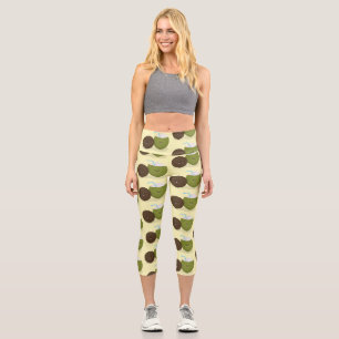 Leggings Capri Caricature de noix de coco kawaii joyeux