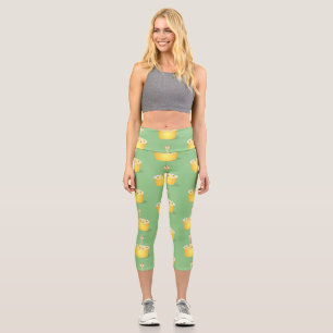 Leggings Capri Caricature de serpent aux nouilles mignonnes illus