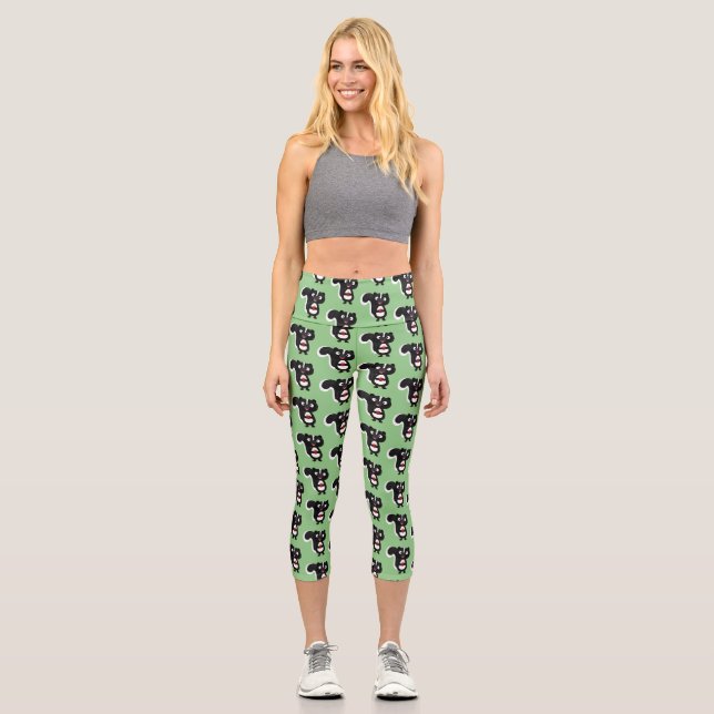 Leggings Capri Caricature de skunk jote happy (Recto)