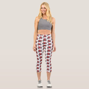 Leggings Capri Caricature moto de sport rouge mou