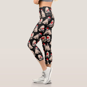 Leggings Capri Carlins en Santa Hats Motif de Noël