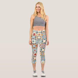 Leggings Capri Carrelage marocain, motif sans couture colorée.