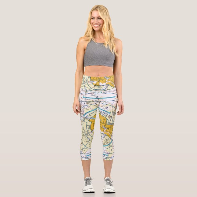 Leggings Capri Carte aérienne (Recto)