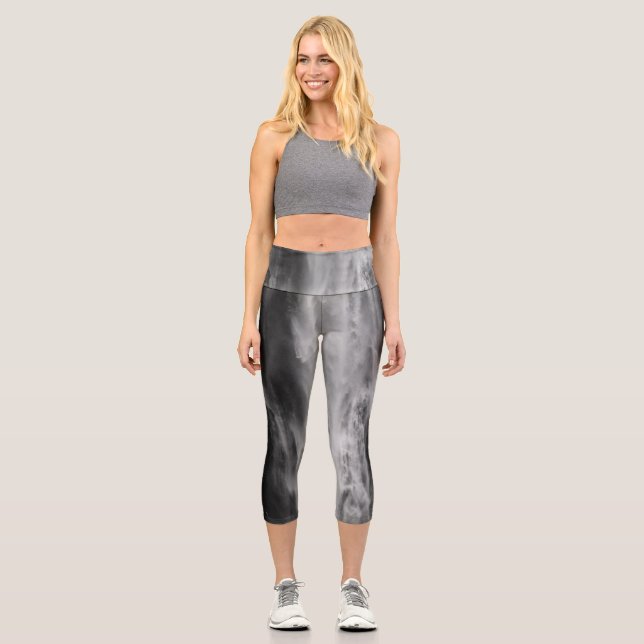 Leggings Capri Cascade majestueuse Boka, Slovénie noir blanc (Recto)