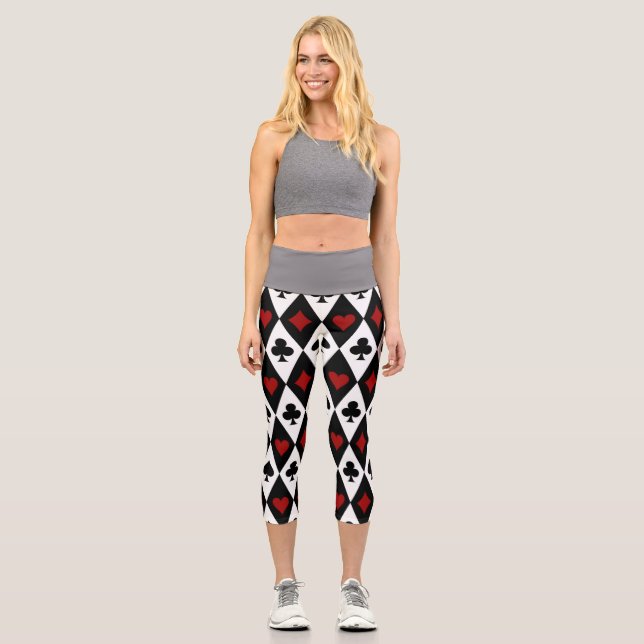 Leggings Capri Casino du Joueur de cartes Blackjack Las Vegas (Recto)