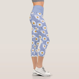 Leggings Capri Champ de marguerites Capris haut taille