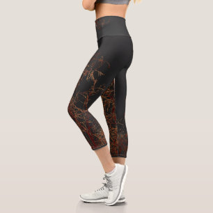 Leggings Capri Charcoal Grey Golden Tree Bruns Sky