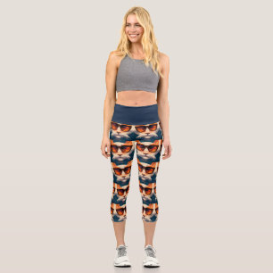 Leggings Capri CHAT cool HAUT Taille Capris YOGA PANTS LEGINGS