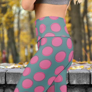 Leggings Capri Chic Ardoise Gris Polka Motif Yoga