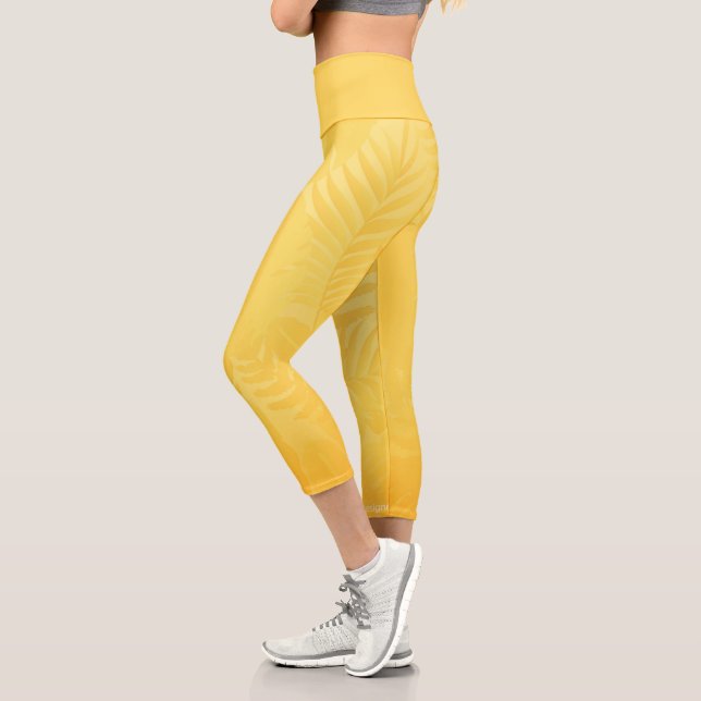 Leggings Capri Chic Botanique Yellow Gold Feuilles (Gauche)