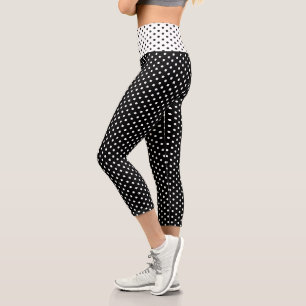 Leggings Capri Chic noir blanc petit Pois mode Motif