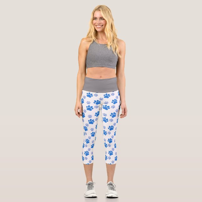 Leggings Capri Chien Empreinte de patte Simple Amoureux des anima (Recto)