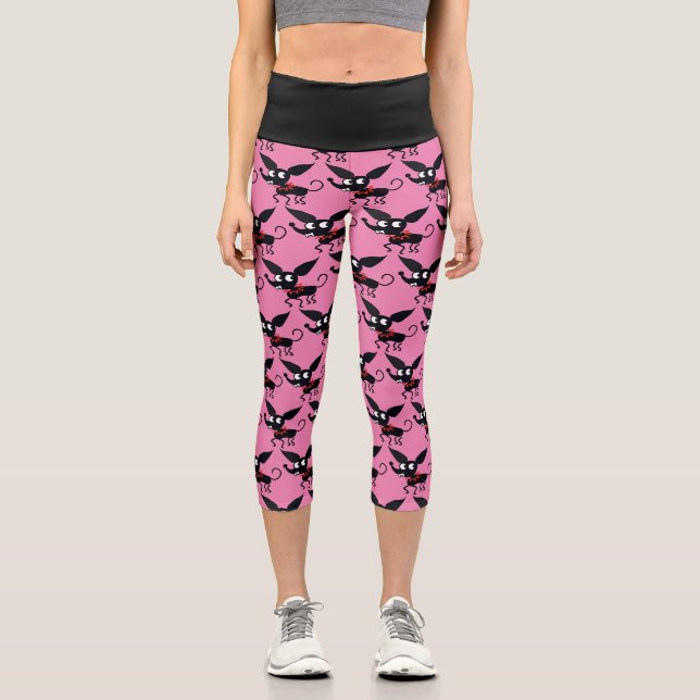 Leggings Capri CHIHUAHUA STYLE DE DESSIN CHIHUAHUA Capris haute t (Recto)