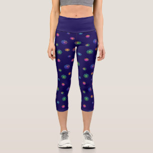 Leggings Capri Choisissez un fond personnalisé Posy