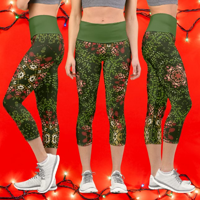 Leggings Capri Christmas Dot Mandala (Créateur téléchargé)