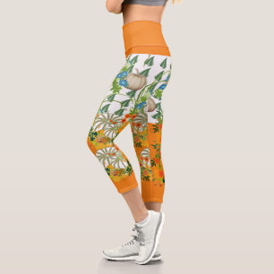 Leggings Capri Citrouille Patch Festival Automne Couleur Foliage 